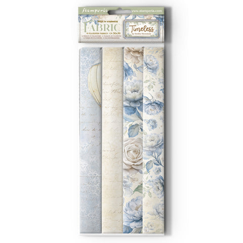 Stamperia Polyester Fabric 12"X12" 4/Pkg Timeless