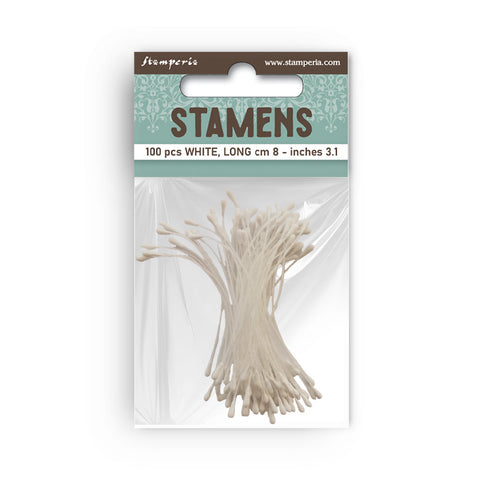 Stamperia Stamens, 8cm - White (100pc)