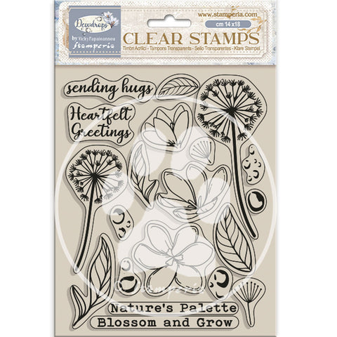 Stamperia Clear Stamps Create Happiness Dewdrops - Blossoms