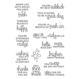 Spellbinders Shiny New Day Sentiments Clear Stamp Set