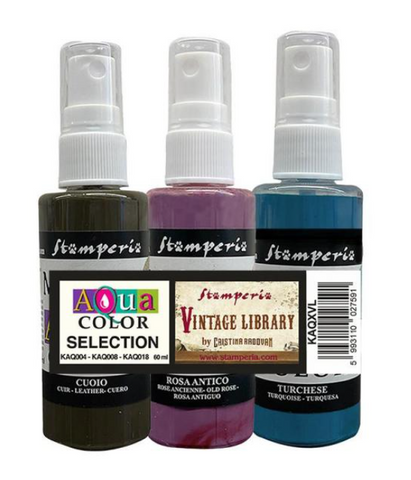 Stamperia Selection 3 Aquacolor Vintage Library