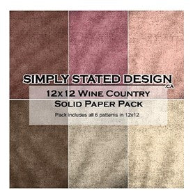 Simply Stated - Wine Country 12x12 Solid Paper Pack