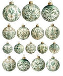 Simply Stated - Golden Evergreen Ornaments Ephemera