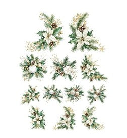Simply Stated - Golden Evergreen Poinsettias Ephemera