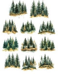 Simply Stated - Golden Evergreen Trees Ephemera