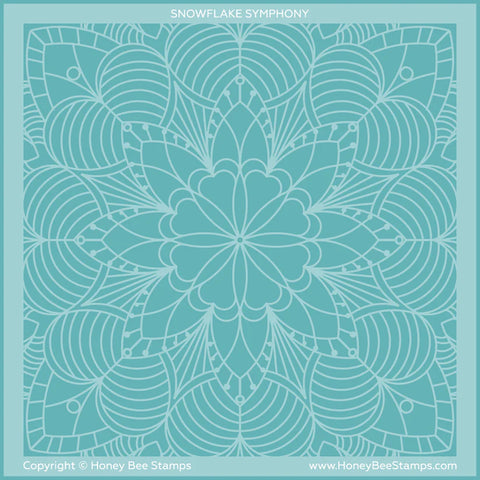 Honey Bee Snowflake Symphony - 6"x6" Background Stencil