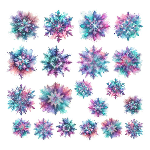 Simply Stated- Winter Kaleidoscope Snowflakes Ephemera