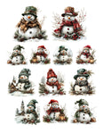 Simply Stated Victorian Christmas Snowman Ephemera