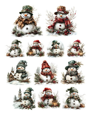 Simply Stated Victorian Christmas Snowman Ephemera