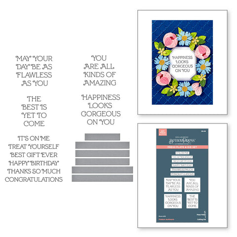 Spellbinders BetterPress Plate and dies Flawless Sentiments