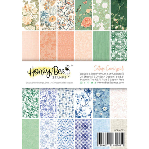 Honey Bee Stamps Cottage Countryside Paper Pad 6x8.5 - 24 Double-Sided Sheets
