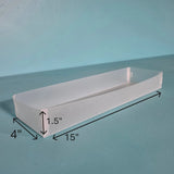 The Organized Option Basic Box "L" - 4.0" W x 15.0" L x 1.5" H - Set of 3