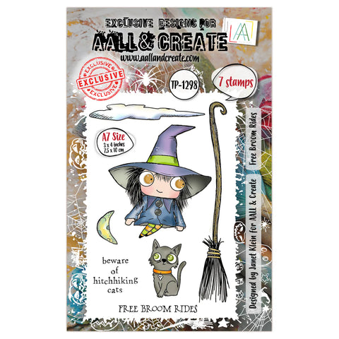 AALL and Create - A7 Stamp Set - Free Broom Rides #1298