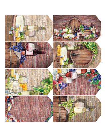 Simply Stated - Wine O Clock Tags Ephemera