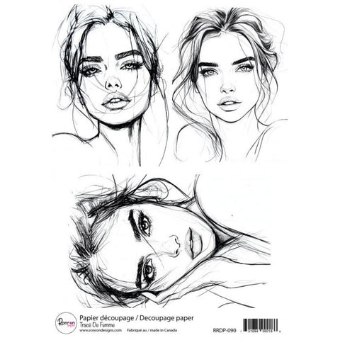Ronron designs -Papier de riz: Tracé De Femme