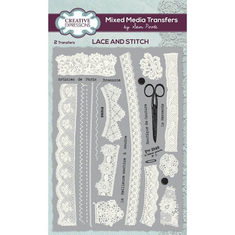 LC Creative Expressions Mixed Media Transfers by Sam Poole Lace and Stitch