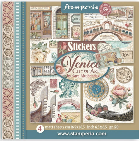 Stamperia - Sticker Album - Venice City of Art - 165x165mm 4 sheets
