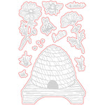 Honey Bee Stamps Vintage Hive - Honey Cuts