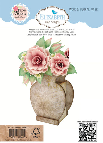 Elizabeth Craft MDF Floral Vase