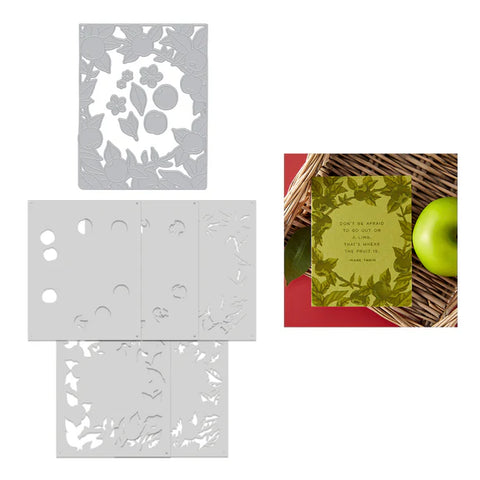HERO ARTS APPLE FRAME DIE & STENCIL BUNDLE FROM THE I PICK YOU COLLECTION