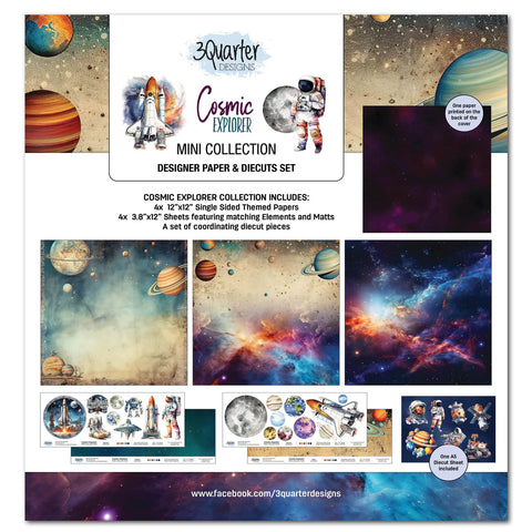 3Quarter Designs Cosmic Explorer - 12x12 Design Paper & Diecuts Set Mini Collection