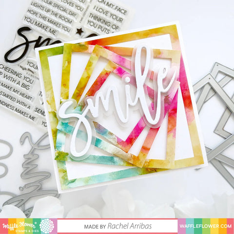 Waffle Flower Nesting Square Frames Die
