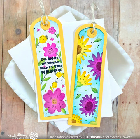 WAFFLE FLOWER X NINA YANG Round Floral Bookmark Duo Stencil