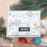 Waffle Flower x Galina Filippenko Postage Collage Snowman Stencil