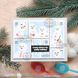 Waffle Flower x Galina Filippenko Postage Collage Snowman Stencil