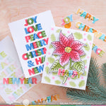 Waffle Flower Overlapping Christmas Words Stencil Trio