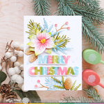 Waffle Flower Overlapping Christmas Words Stencil Trio