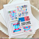 Waffle Flower Postage Collage Blocks Stencil