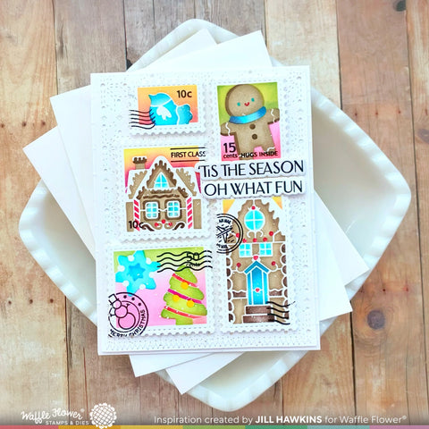 Waffle Flower x Galina Filippenko Postage Collage North Pole Stamp Set