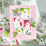 Waffle Flower x Galina Filippenko Postage Collage Snowman Stencil