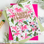 Waffle Flower Poinsettia Background Stencil