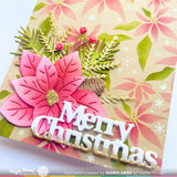 Waffle Flower Poinsettia Background Stencil