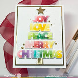 Waffle Flower Overlapping Christmas Words Matching Die