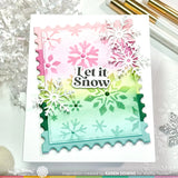 Waffle Flower Stencil, Snowflake Background