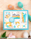 Waffle Flower Postage Collage Circle Sentiments Matching Die