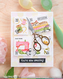 Waffle Flower Postage Collage Sew Fun Stencil