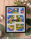 Waffle Flower x Galina Filippenko - Postage Collage Vertical Tree Stencil