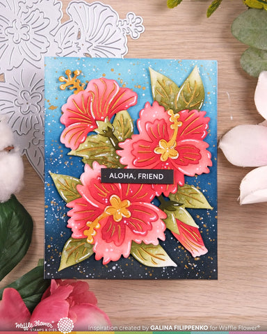 Waffle Flower x Galina Filippenko Hibiscus Cluster Stencil