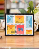 Waffle Flower Postage Collage Envelope Stencil