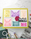 Waffle Flower Postage Collage Envelope Stencil