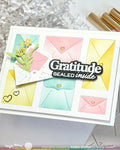 Waffle Flower Postage Collage Envelope Stencil