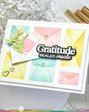 Waffle Flower Postage Collage Envelope Stencil