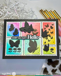 Waffle Flower Postage Collage Butterfly Silhouettes Die