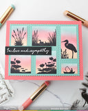Waffle Flower Postage Collage Lake Sunset stamp