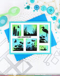 Waffle Flower Postage Collage Lake Sunset stamp