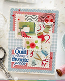 Waffle Flower Postage Collage Sew Fun Stamp Set